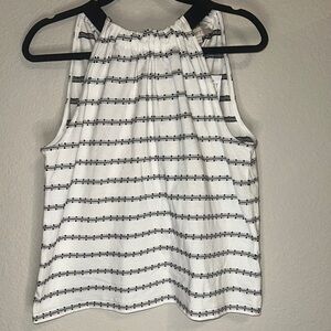 Women's White‎ and Black Striped Top